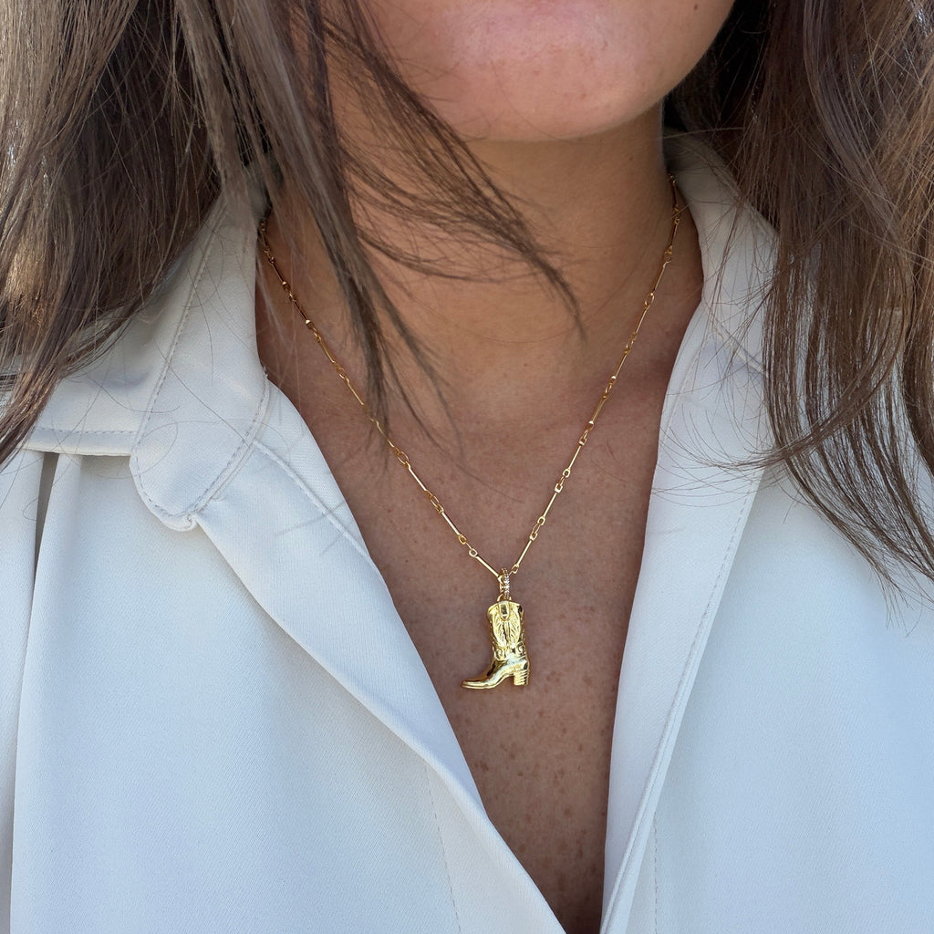 Cowboy Boot Pendant Necklace