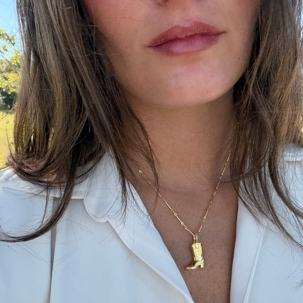Cowboy Boot Pendant Necklace