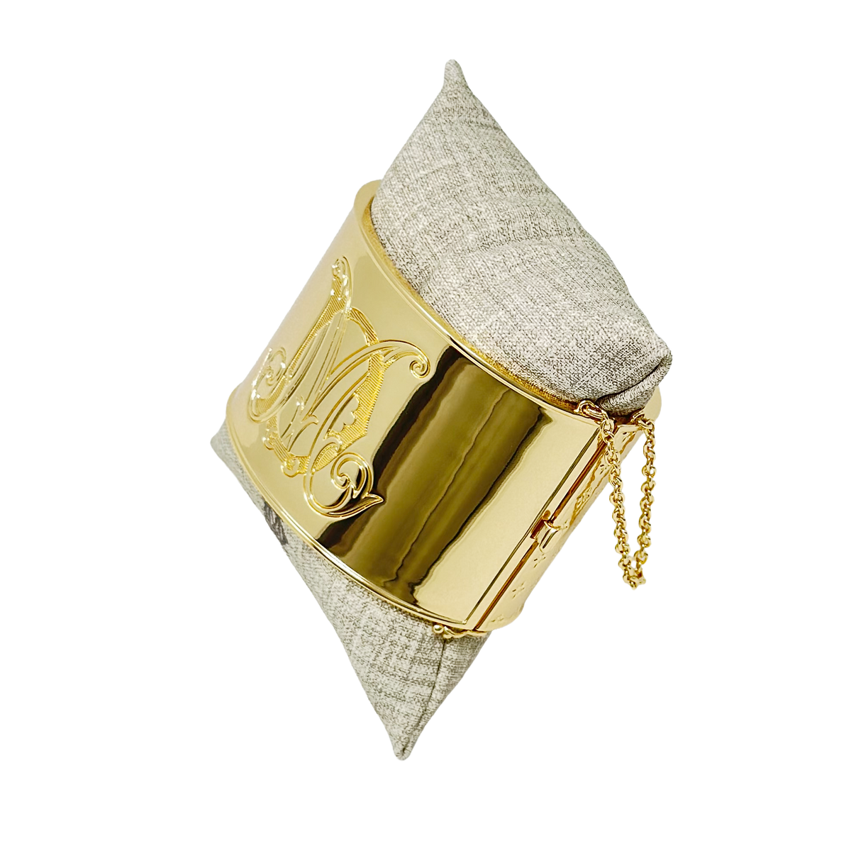 Gold bracelet with two initials on the front