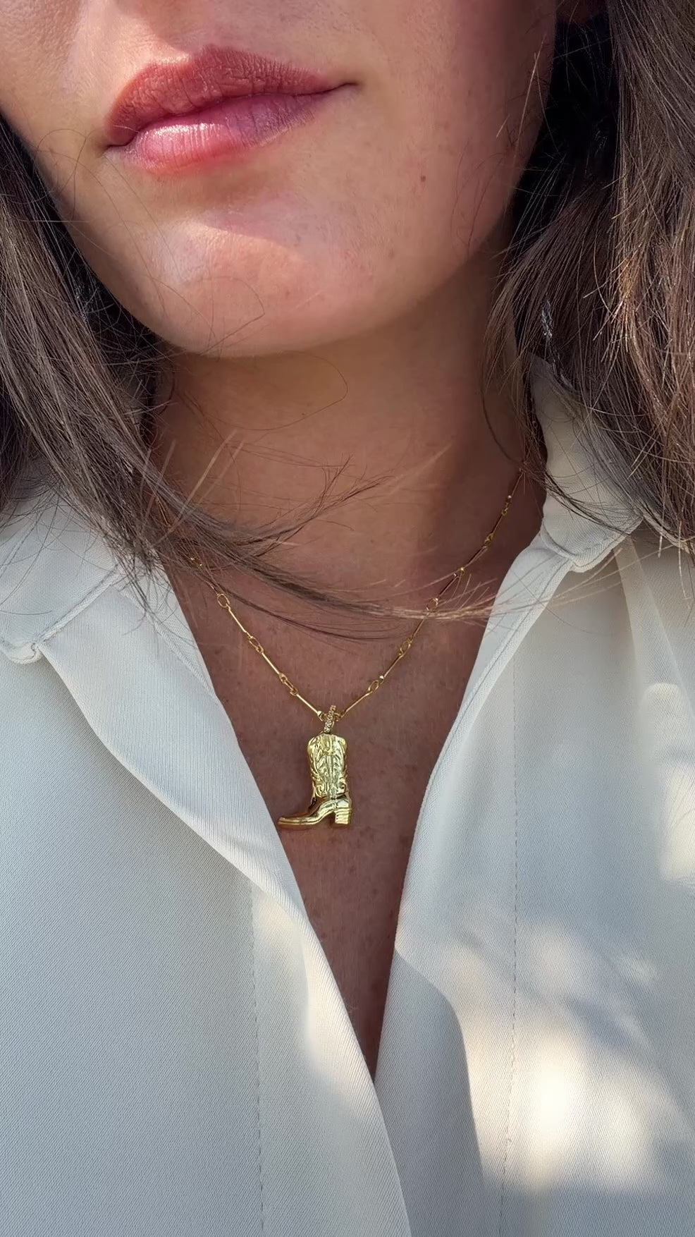 Cowboy Boot Pendant Necklace